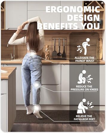 Килимок для кухні COLOR&GEOMETRY: неслизький, миючий, 61x183 см, 4 мм, тканинний, з гумовою основою. Килимок-довгий килим для підлоги перед умивальником, коридору (Коричневий, 43 x 120 см, прямокутний)