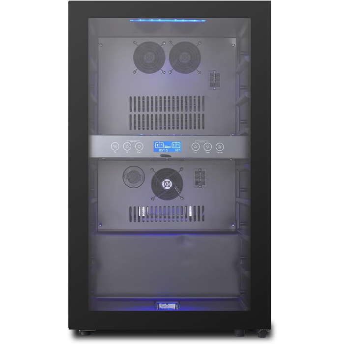 Kalamera 45 Bottle Dual Zone Wine Refrigerator - 120 Liter Capacity with LCD Display