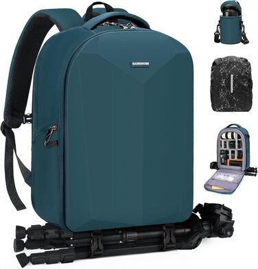 Рюкзак для фотокамери RAINSMORE: водонепроникний, з захистом від дощу, для DSLR/SLR, з відділенням для ноутбука, зелений