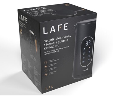 Електричний чайник Lafe KettleX Pro, 2200 Вт, 1,7 л, чорний