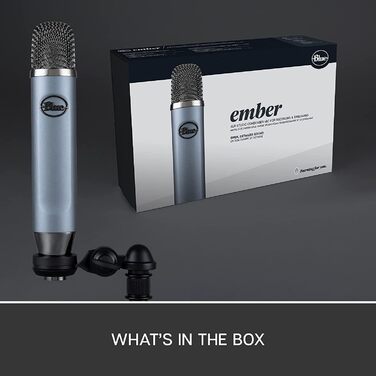 Конденсаторний мікрофон Blue Ember XLR для запису та стрімінгу, сірий + адаптер для стійки