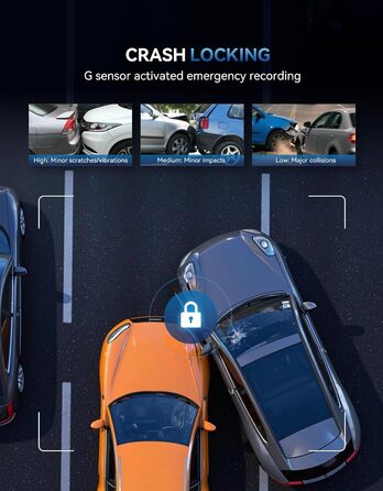 Автомобільний відеореєстратор TECXERLLON 4K Dual Dashcam (передній та задній), нічна зйомка Starlight, GPS, WDR, G-сенсор, режим паркування 24г, кут 160°/150°, карта пам'яті 64ГБ у комплекті