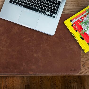 Килимок для миші Londo Echtleder Mink – великий, шкіряний, для столу, нековзкий, гладка поверхня