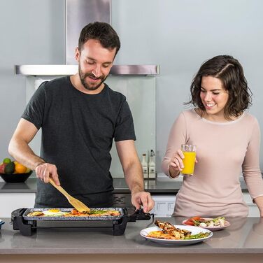 Cecotec Electric Grill Plate with Removable Parts - 1800W - Non-Stick Aluminum Teflon Coated Grill Pan - Dishwasher Safe - Adjustable Thermostat - Large Cooking Surface