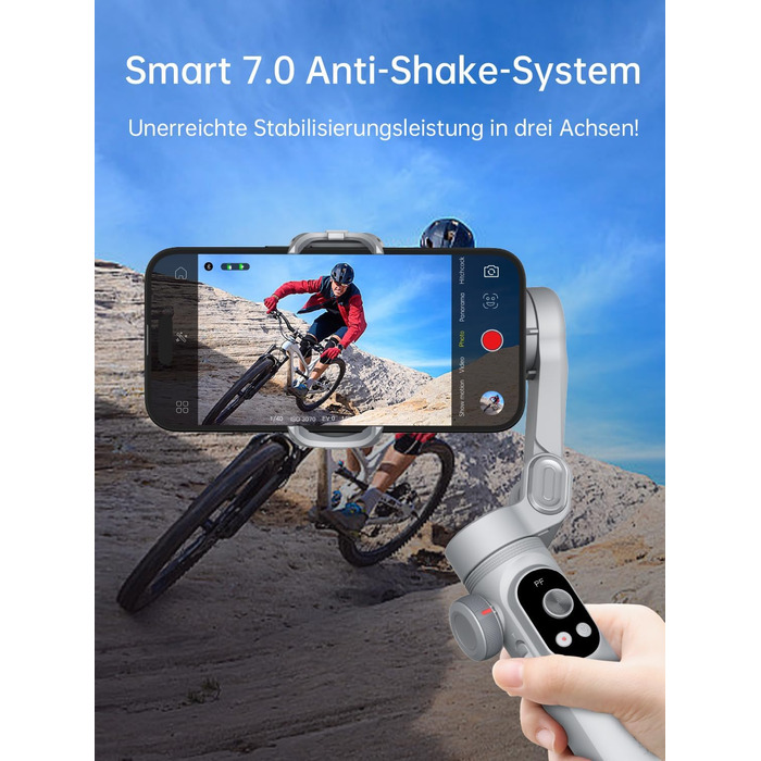 Стабілізатор для смартфона AOCHUAN Smart X Pro (3-осьовий, з RGB-підсвічуванням, для iPhone/Android)