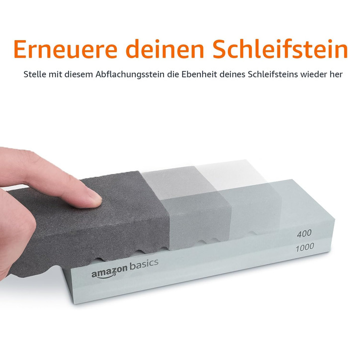 Набір точильних каменів Amazon Basics, 3 штуки, двосторонні, зернистість 400/1000 та 3000/8000, вирівнювальний камінь з нековзкою бамбуковою основою, багатокольоровий, 22.5x15.2x7.3 см