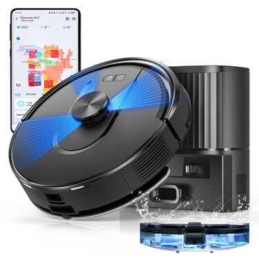 Робот-пилосос Vexilar W11 з функцією миття, LiDAR навігація, потужність 5000Pa, тривалий час роботи, WiFi, ідеальний для килимових покриттів