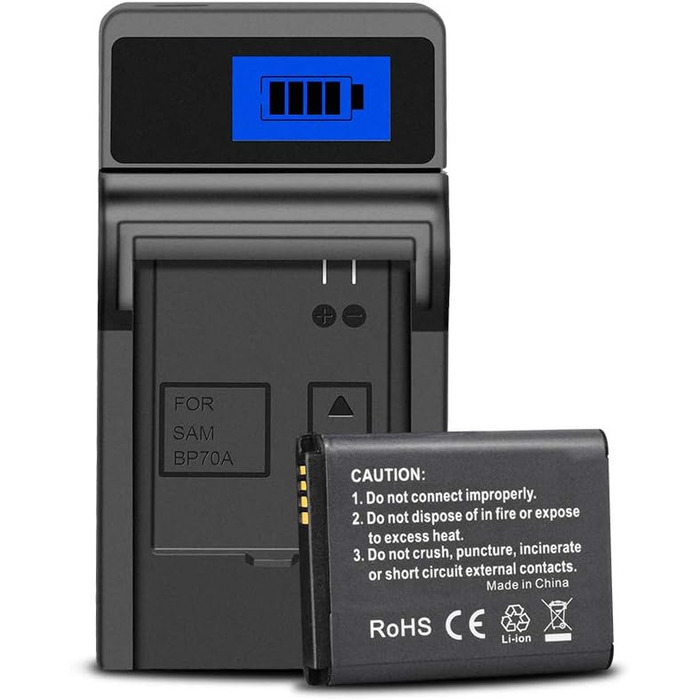 Акумулятор та зарядний пристрій CITYORK EA-BP70A сумісні з Samsung BP-70A ES73 ES74 PL80 PL100 (2 шт.)