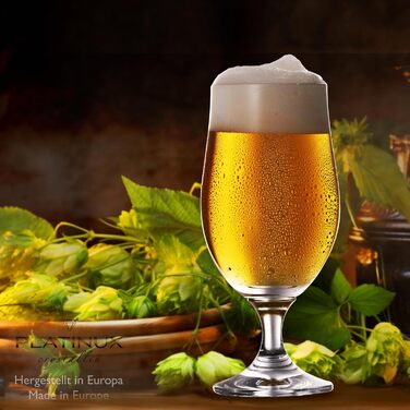 Набір пивних келихів PLATINUX Bierpokale 6 шт, 300 мл (макс. 400 мл) з кришталевого скла для пива, білого пива, тюльпани для пива 0.3 л