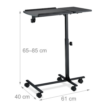 Relaxdays Adjustable Laptop Table with Wheels