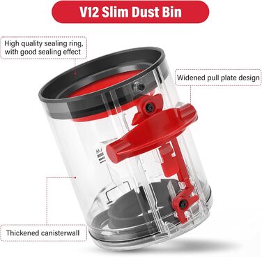 Контейнер для пилу AiLomey, замінна частина для пилососа Dyson V12 Detect Slim, V10 Digital Slim (№965272-01)