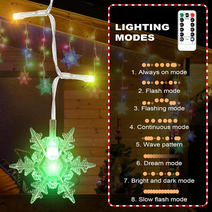 Льоново-світловий гірлянда AUAUY на Різдво: 6м, 40 LED, 2 режими, вологостійка, для дому та саду