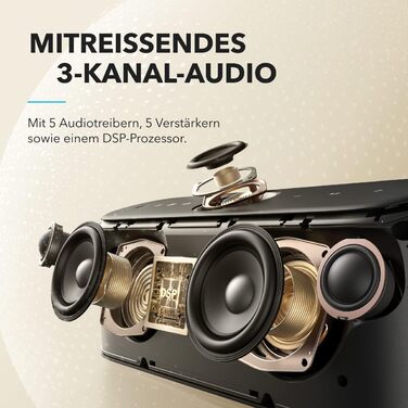 Soundcore Motion X600 – портативна Bluetooth колонка з Hi-Res Spatial Audio, 50W, IPX7, 12 годин, Pro EQ, AUX-IN (зелена)