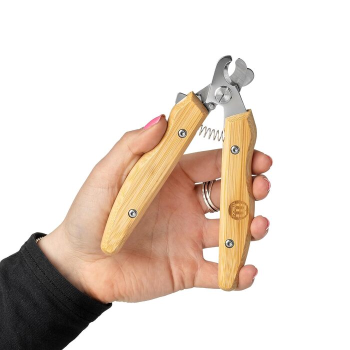 Ножиці для собак та котів Mikki з бамбуковим покриттям, безпечні, з мікрозубом, маленькі (L)