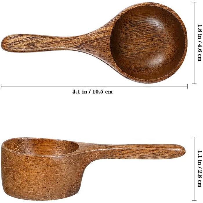 Acacia wood measuring spoon coffee beans 1/4 cup scoop wooden scoop wooden measuring scoops coffee salt mini measuring cup coffee spice spoon Take a bath