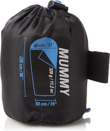 Ferrino Comfort Liner Mummy Sleeping Bag Liner, Light Blue