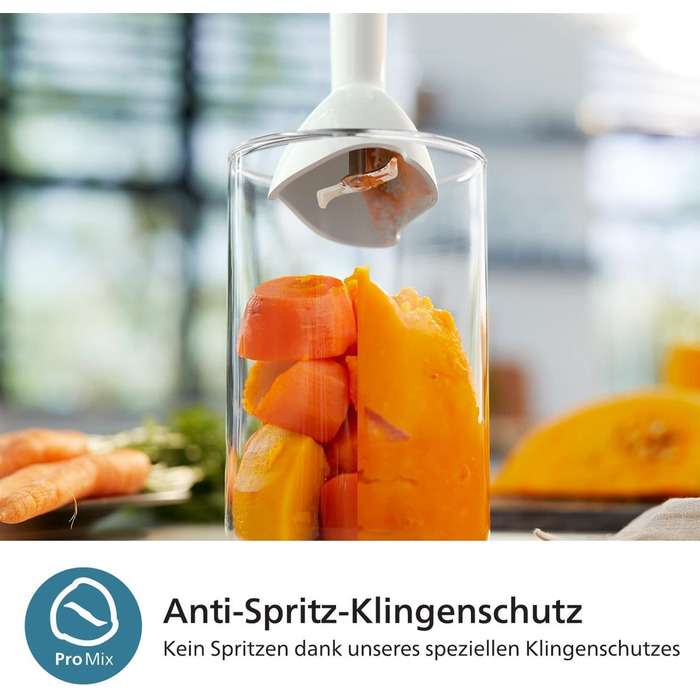 Philips 5000 Series Immersion Blender incl. Whisk, Spiralizer, XL Chopper - 1200 W power. ProMix technology. LED speed indicator. Infinite speed setting (HR2684/00) + Whisk, Spiralizer, XL Chopper