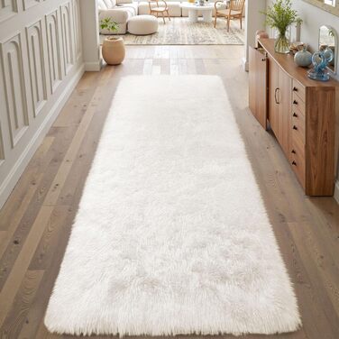 Килим Treeboy Hochflor сірий для вітальні та спальні 80x160 см, миючий, антиковзаючий, плюшевий, сучасний