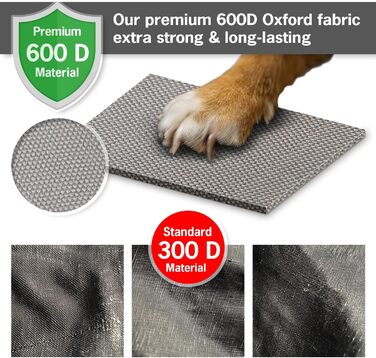 Килимок для собак великих порід 110x90 см - Міцний матеріал Oxford 600D, водовідштовхувальний, XXL лежанка для собак 10 см заввишки, двосторонній, для вулиці - Сірий 110x90x10 см