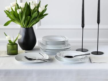 CreaTable Серія Amelie Piazza: 12-частинний набір посуду для 6 осіб з порцеляни, 28.5 x 22 x 31 см