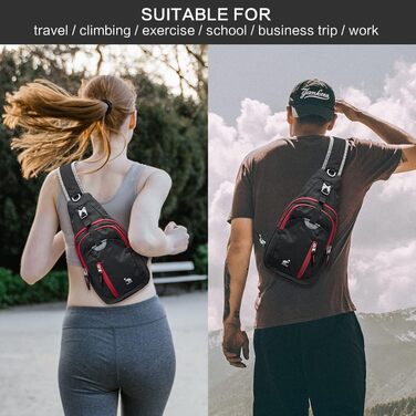 Чоловіча нагрудна сумка Olwas – чорна, для фотографії, подорожей, велосипеда та мотоцикла