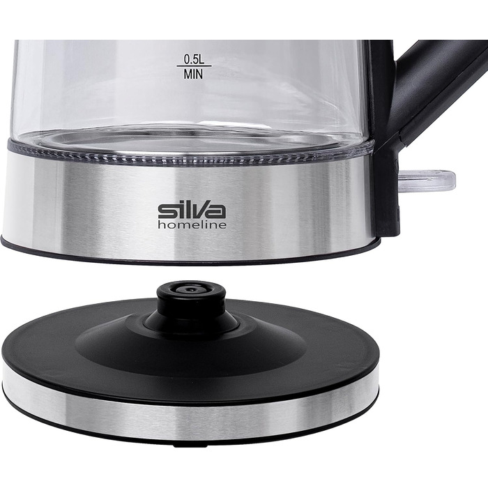 Скляний чайник SILVA SCHNEIDER KL-G 2007, 1.7 л, 2200 Вт, з кришкою Easy-Fill