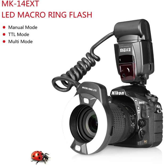 Кольцевий світловий прилад Meike MK-14EXT-N з LED AF Assist для камер Nikon DSLR