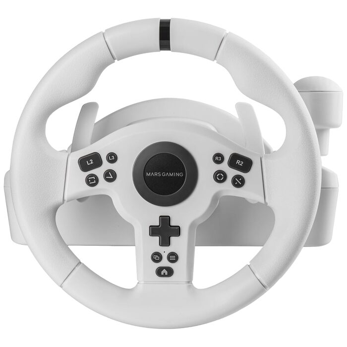 Кермо Mars Gaming MWH-RSX для SimRacing з Force Feedback та 3 педалями, 12 швидкостей, 14 кнопок, PC/PS4/Xbox Series X|S