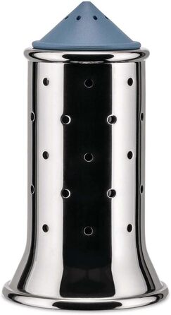 Alessi Salt Shaker, Blue, Stainless Steel, 6.5 x 7 x 24 cm