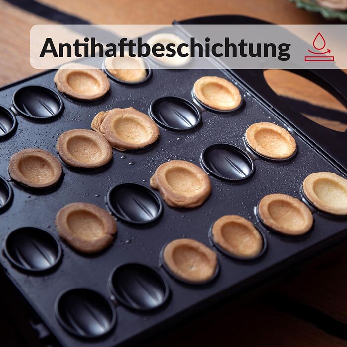 Lehmann Electric Nut Baker with Non-Stick Coating | 1700W | Nut Maker for 24 Nut Halves | Nut Baking Machine | Nut Waffle Iron for Oreschki and Nut Waffles