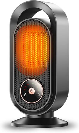 Електричний обігрівач, портативний обігрівач для кімнати, енергозберігаючий 1500W, керамічний з термостатом, таймером та 3 режимами, захист від перегріву та перекидання для офісу та спальні