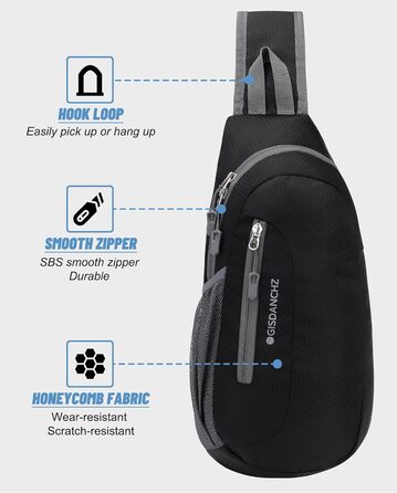 Чоловіча/Жіноча нагрудна сумка, слинг-сумка, сумка через плече, водонепроникна, для подорожей, активного відпочинку, спорту (чорна)
