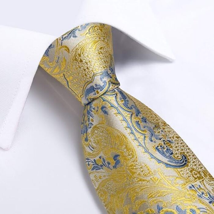 Краватка з візерунком пейслі для чоловіків DiBanGu, шовкова краватка та нагрудна хустинка, затискач для краватки, манжетні кнопки, для весілля та випускного
