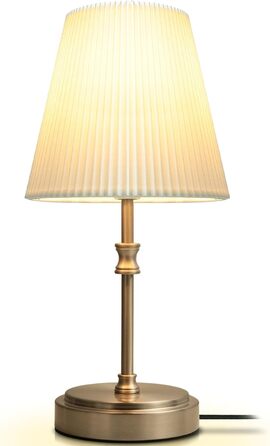 Торшер на тумбочку з сенсорним керуванням, регульована яскравість, 31.5 см, ретро стиль, для вітальні, спальні, нічник, подарунок (срібний)