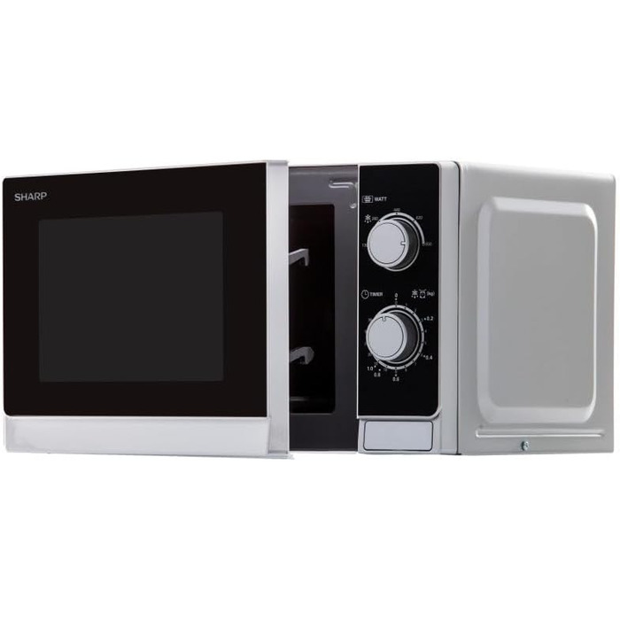 Мікрохвильова піч SHARP R200BKW Solo, 20 л, 800 Вт, 5 рівнів потужності, таймер, авторозморожування, економія енергії, чорний колір