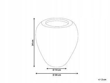 Декоративна керамічна ваза SKIONE, 34 см, світло-коричнева