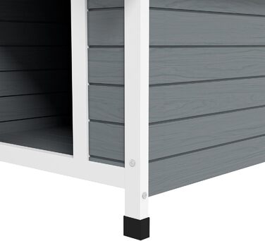 Будка для собак PawHut з дерева, сірого кольору, для середніх собак, 75 x 88 x 82 см, знятний піддон, захист від корозії, зовнішнє використання