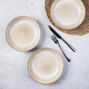 Набір глибоких тарілок GBhome з кераміки (22 см, 6 шт.) - для супу, пасти, кави