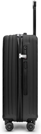 Набір валіз REDOLZ 3 шт. | Легкі дорожні валізи з ABS | Чоловічі/Жіночі | 4 колеса & TSA-замок (Essentials 07) (Чорний, валіза M (67 см))