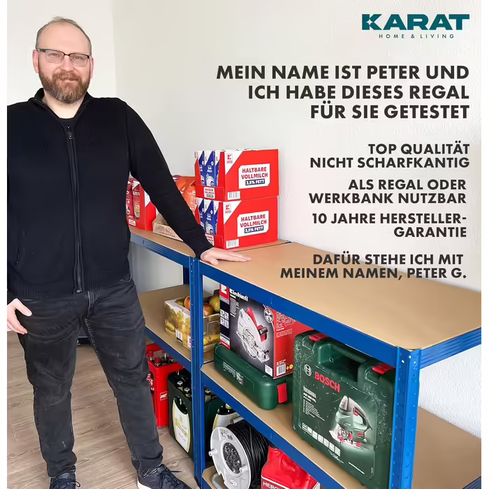Важкі стелажі KARAT, 2 шт., 40 x 90 x 180 см, стелаж для підвалу/складу, 5 регульованих полиць (Блакитний)