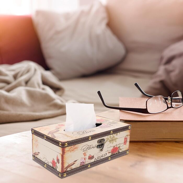 Вінтажна коробка для серветок, органайзер для тканинних серветок, тримач для серветок - стильна модель для дому, офісу, ванної кімнати