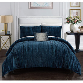 Чіх для ліжка Chic Home Westmont, 4-частинний комплект, темно-синій, Queen, жакард
