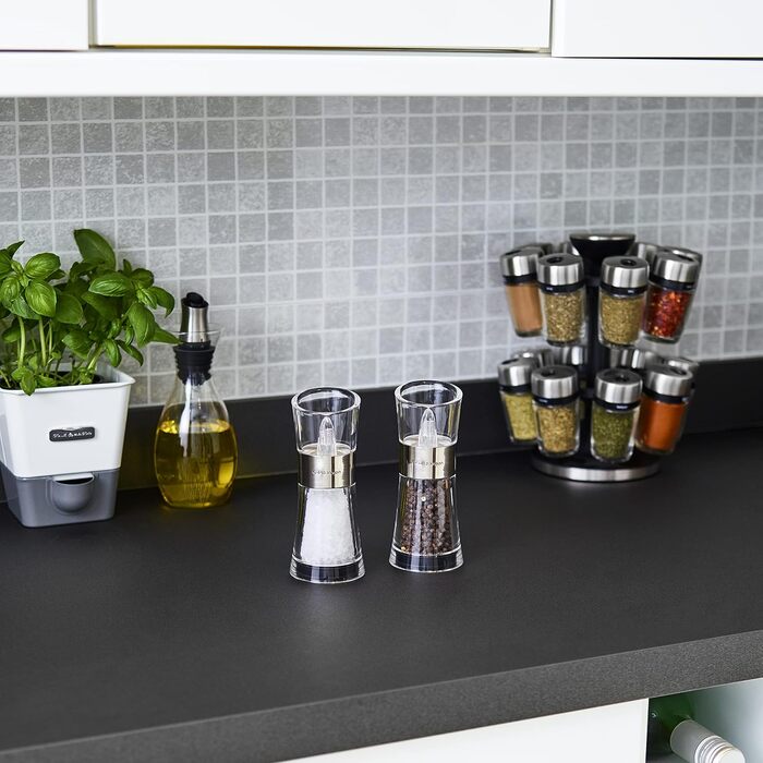 Набір з 2 мельниць для солі та перцю Cole & Mason Flip 180 Chrom, ручні, акрил, 154 мм, Classic Inverta Chrom