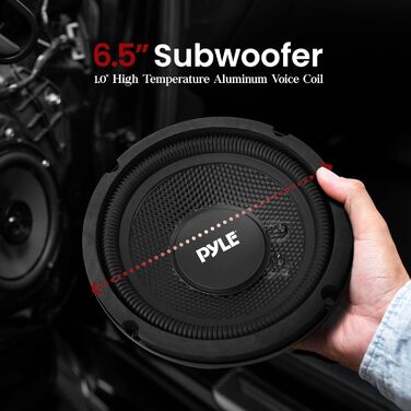 Автомобільний сабвуфер Pyle PLMW63 6,5'' 75Вт RMS, 4 Ом, гумова підвіска