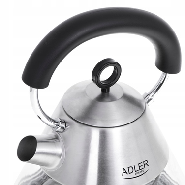 Електричний чайник ADLER AD1282, 2200 Вт, 1,5 л, сріблястий/сірий