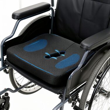 Подушка ортопедична для сидіння з піни Memory Foam, чорна 45x40 см. Зняття болю в спині, попереку, куприку та при ішіасі. Для офісного крісла, авто, інвалідного візка.