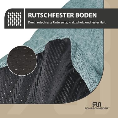 Лежанка для собак Rohrschneider з мискою, 50x80x7 см, бірюзовий | Лежанка для собак та котів, антиковзаюча, міцна, Made in EU