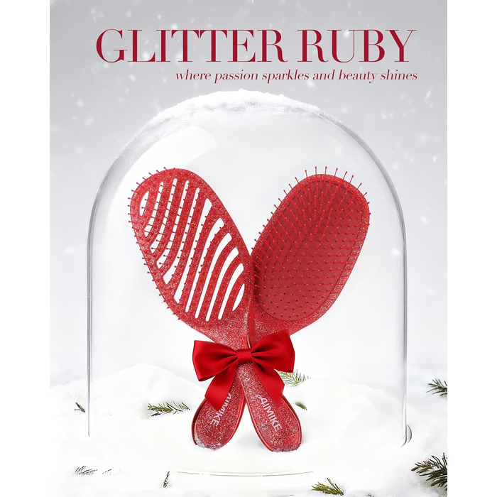 Щітка для волосся AIMIKE без заплутування, розпушувач з м'якими щетинками, безболісна щітка для розплутування складних вузлів, особливо делікатна до тонкого волосся, ідеальна для догляду за шкірою голови та масажу. Подушковий пензлик LuxeSilk (набір подар