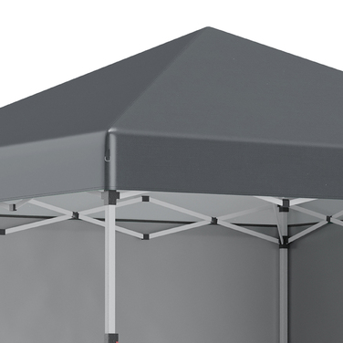Outsunny Folding Gazebo 2.97 x 2.97 m with Side Walls, UV Protection Camping Tent, Party Tent with Sandbag, Steel Dark Gray for Garden & Terrace