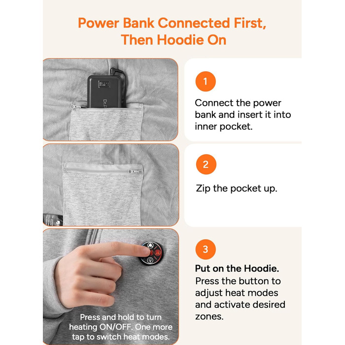 Обогріваючий жилет Dr.Prepare для чоловіків та жінок. Електричний жилет з регулюванням температури, унісекс. Ідеально для активного відпочинку, спорту та подорожей. (XXL, Сірий)